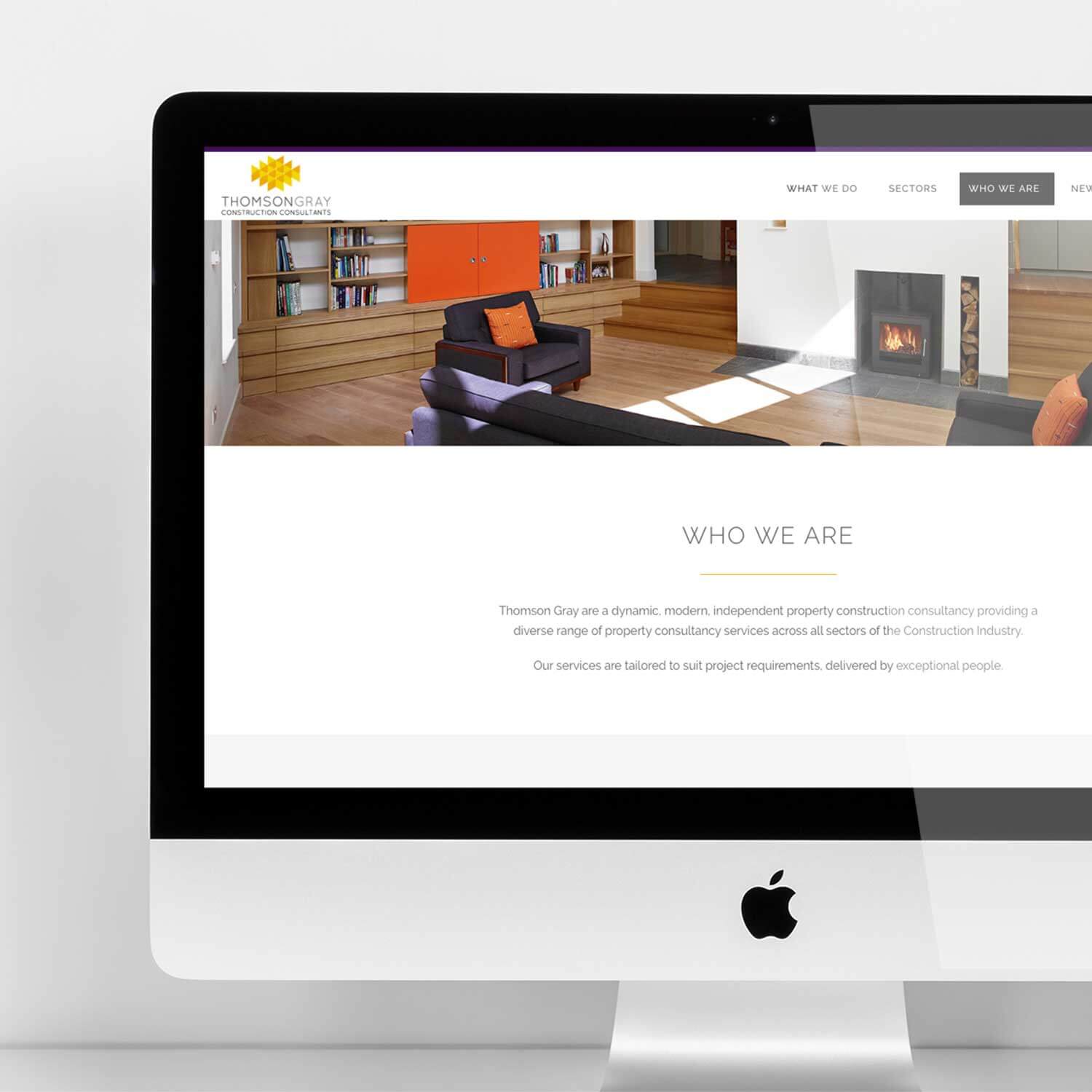 Desktop view of website for construction industry marketing